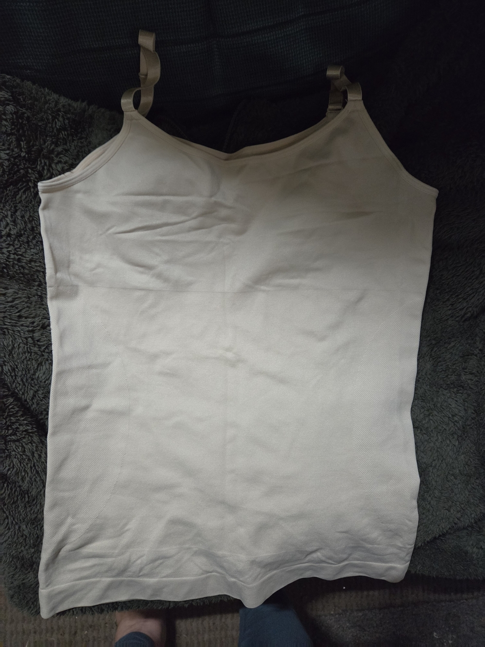 Shapermint Cream Seamless Adjustable-Strap Camisole Tank